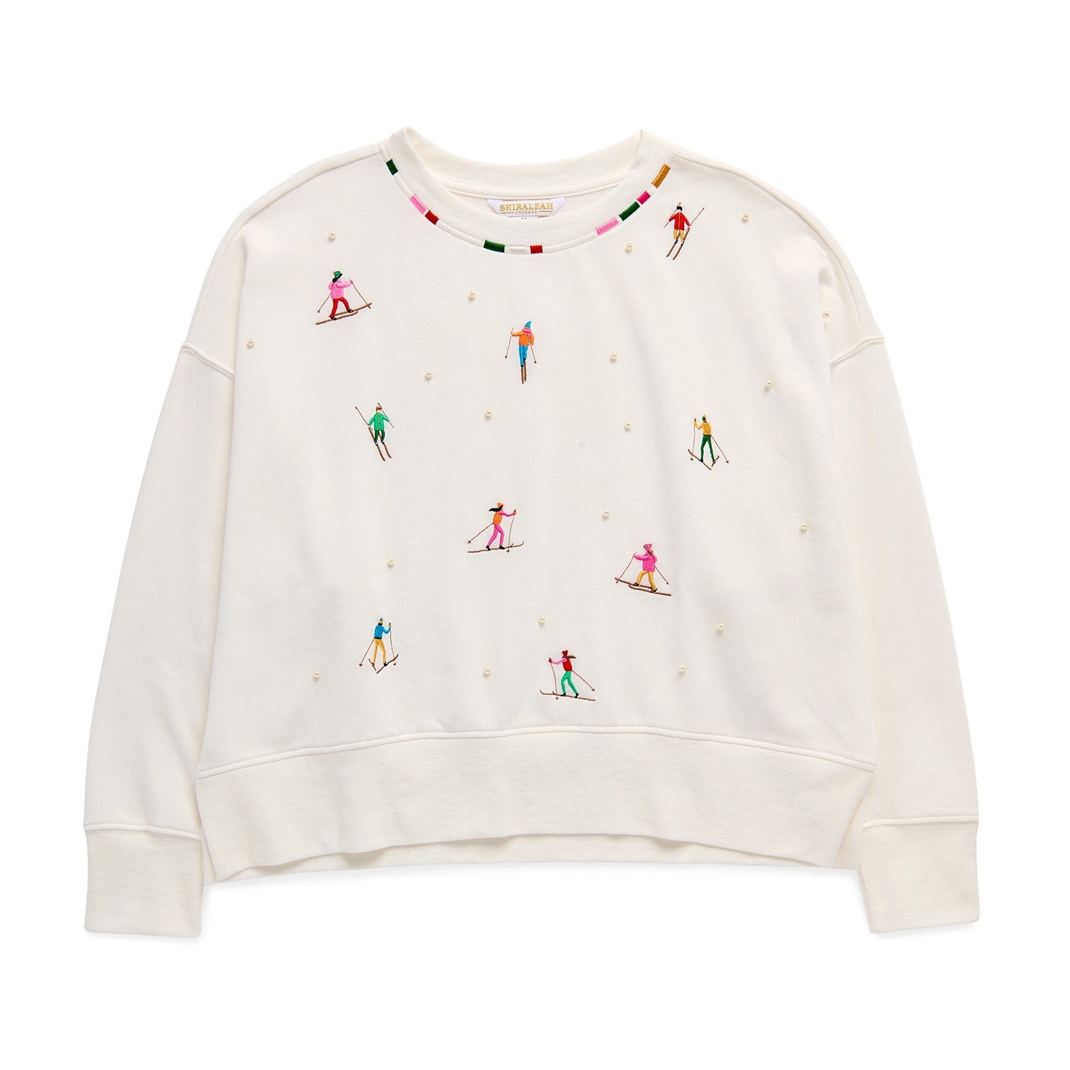 ASST/8 SKIERS WITH PEARLS RELAXED SWEATSHIRTS,IVOR