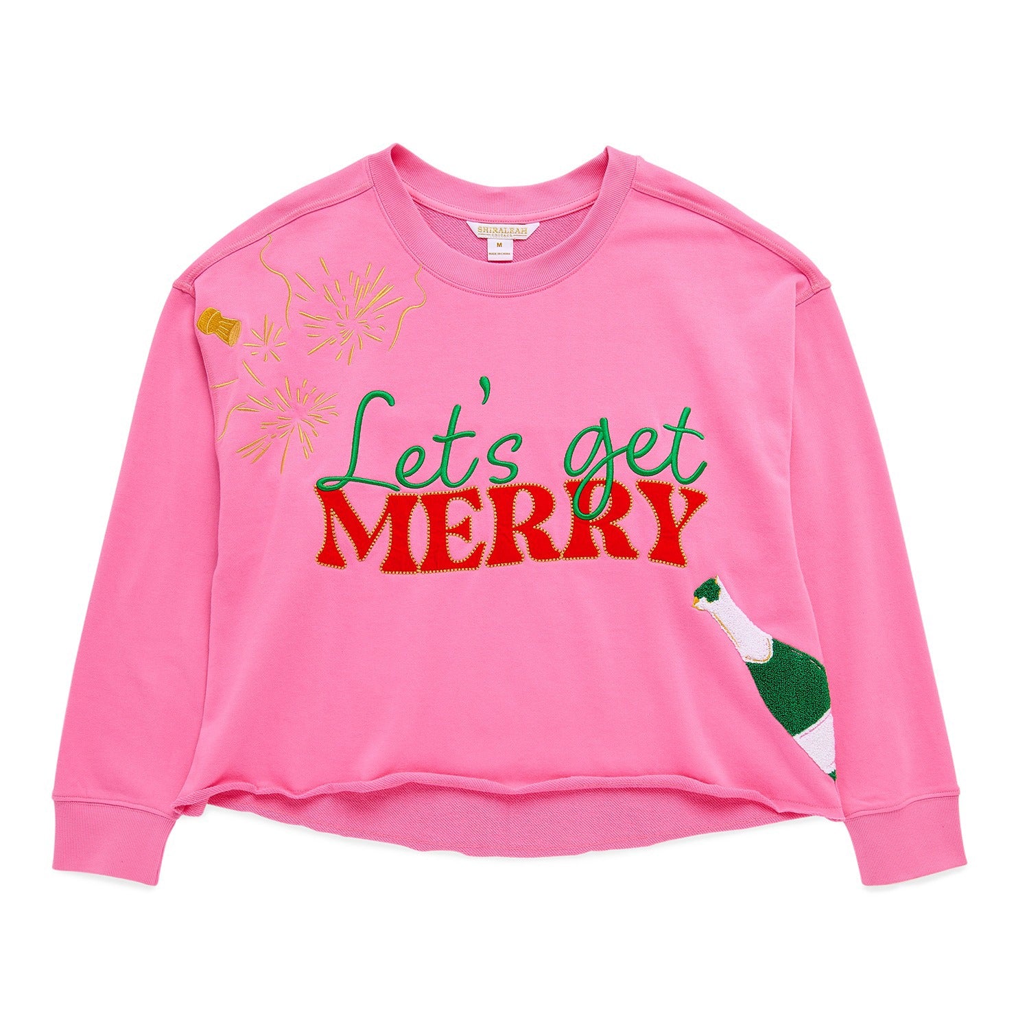 ASST/8 "LET'S GET MERRY" LOUNGE SWEATSHIRTS,PINK