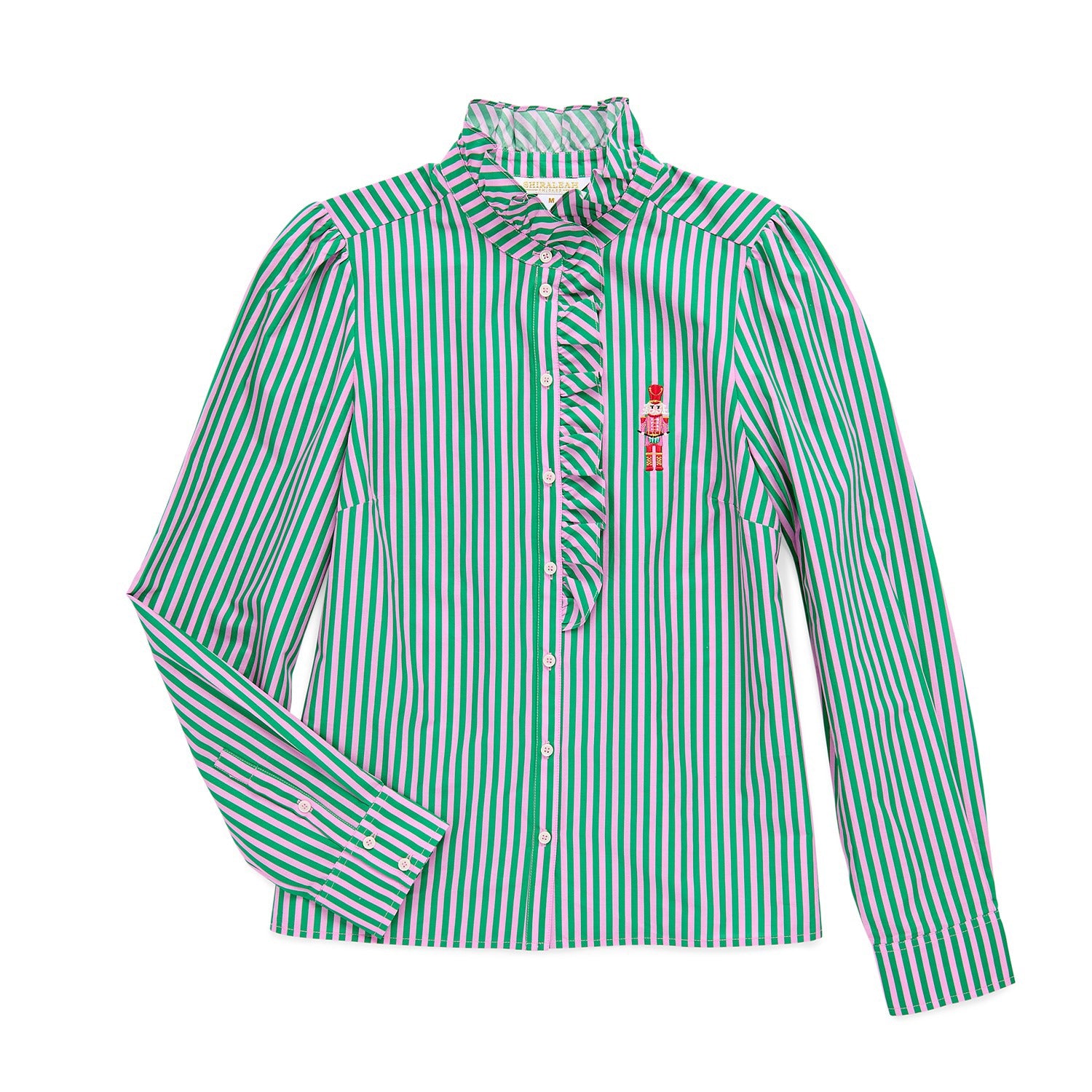 ASST/8 NUTCRACKER RUFFLE BLOUSES,GREEN