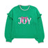 ASST/8 "JOY" RUFFLE SLEEVE RELAXED SWEATERS,GREEN