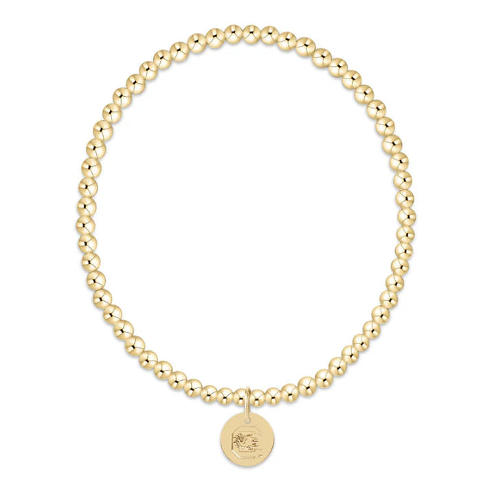 enewton extends - gameday ecollegiate classic gold 3mm bracelet -south carolina disc