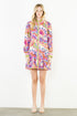 Kimberly Long Sleeve Pattern Button Up Dress
