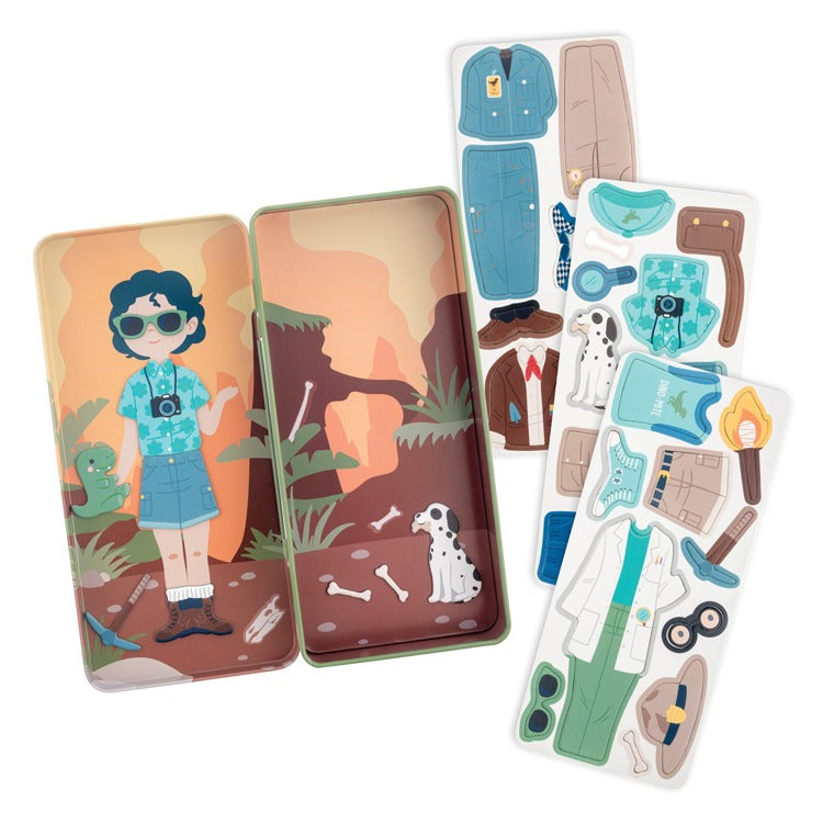 TALL TRAVEL TIN MAGNETIC DRESS UP PALEONTOLOGIST (