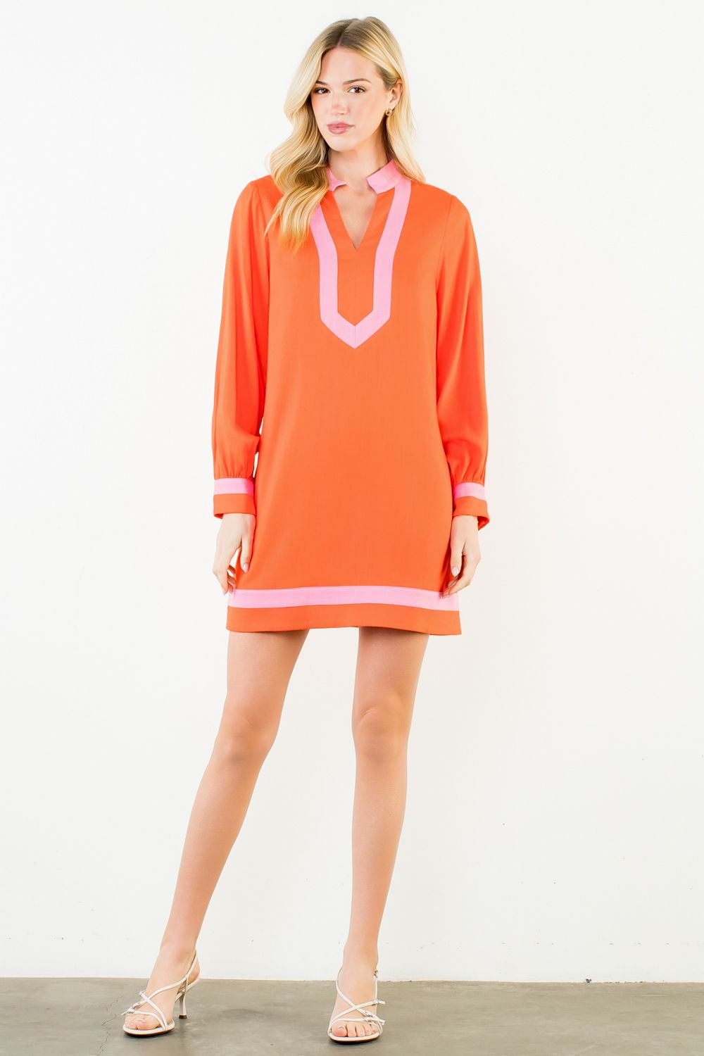 Long Sleeve Colorblocked Dress