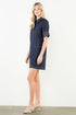 Short Sleeve Collared V-Neck Dress