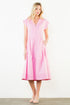 Short Sleeve Pintuck Zip Midi Dress