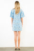 Clara Puff Sleeve Emb Dress With Ruffled Collar