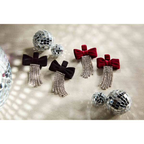 VELVET BOW EARRINGS BY MUD PIE - A. Dodson's