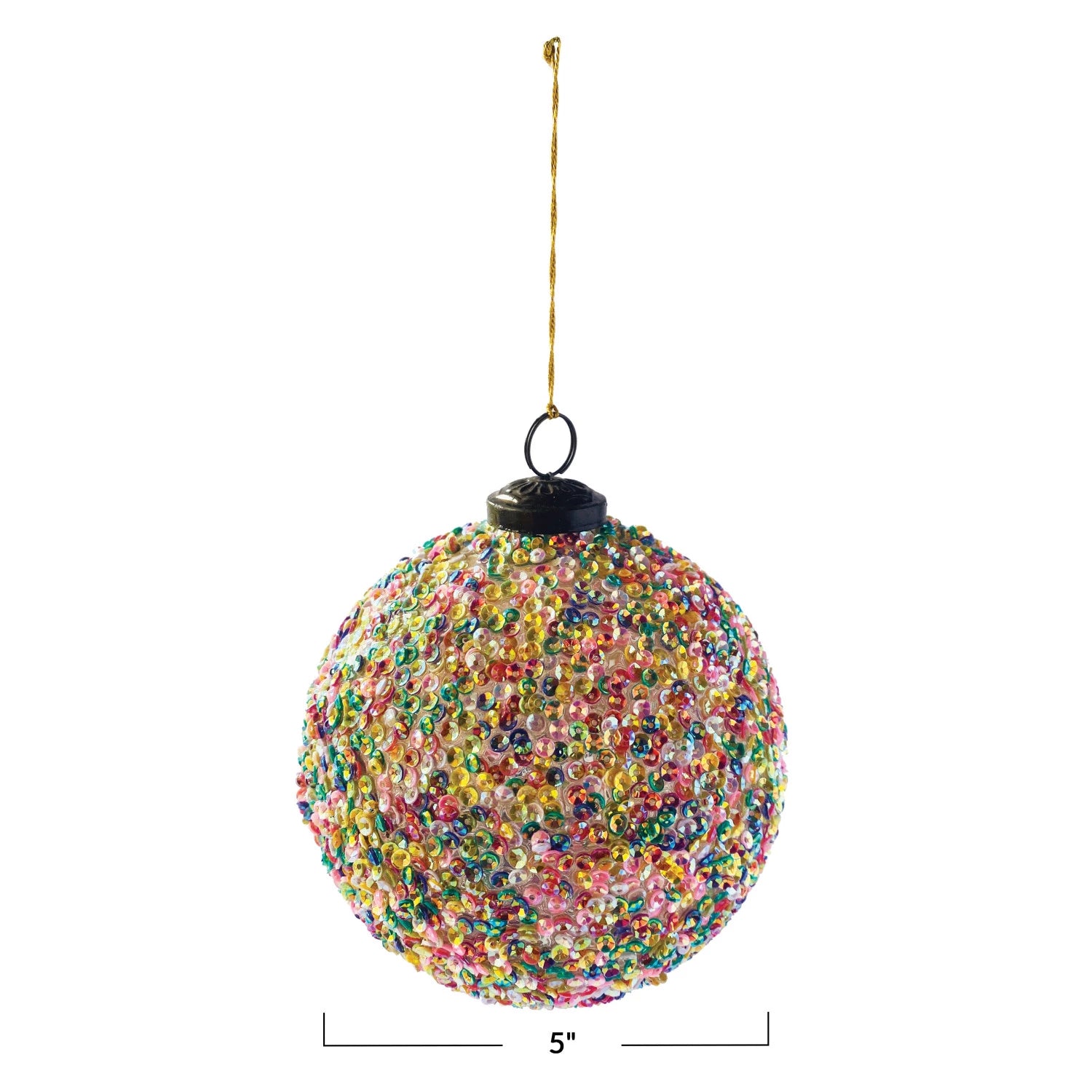 Multi Color Recycled Glass Ball Ornaments w/ Sequins - A. Dodson's