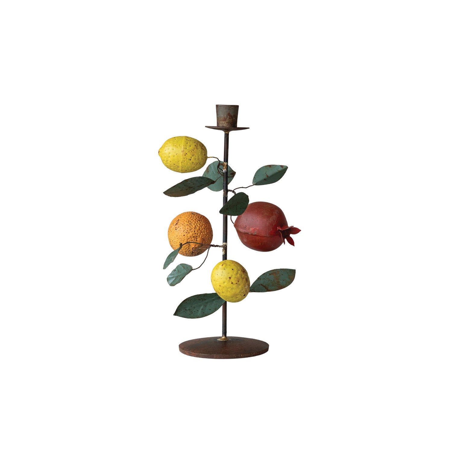 Hand-Painted Metal Vintage Reproduction Toleware Taper Holder