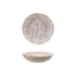 Stoneware Dish with Gold Color Rim Merry Christmas, Pink & White by Creative Co-Op