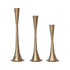 Hand-Forged Cast Iron Taper Holders, Antique Brass Finish, 3 sizes