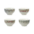 4-1/2" Round x 2-3/4"H Stoneware Bowl with Bows, 4 Styles