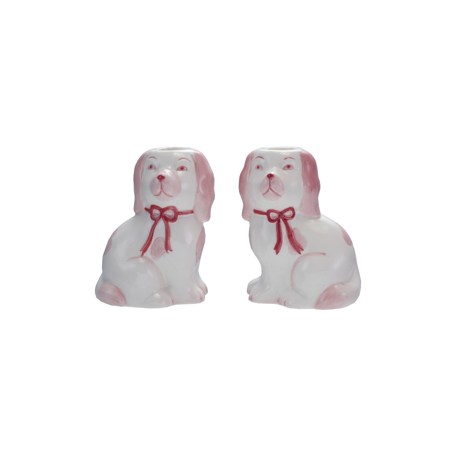 Stoneware Staffordshire Dog Taper Holder, 2 Styles ©