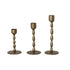 Hand-Forged Iron Taper Holders, Antique Brass Finish, Set of 3 by Creative Co-Op