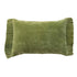 Cotton Velvet Lumbar Pillow with Ruffle Trim, Green by Creative Co-Op