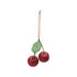 Handmade Paper Mache Cherries Ornament, Red & Green