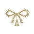 Metal & Acrylic Jewel Bow Shaped Tree Topper, Gold Finish by Creative Co-Op
