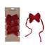 Cotton Velvet Bow Napkin Ties, Red, Set of 4 on Card