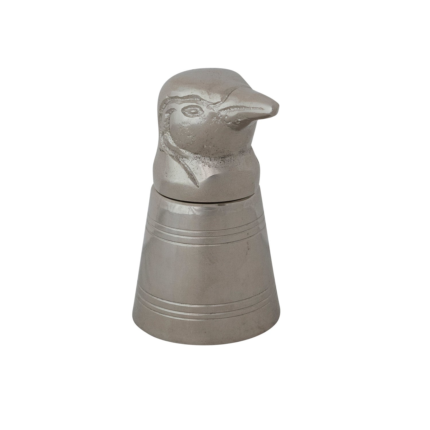 2 oz. Cast Aluminum & Stainless Steel Penguin Head Jigger in Kraft Box by Creative Co-Op