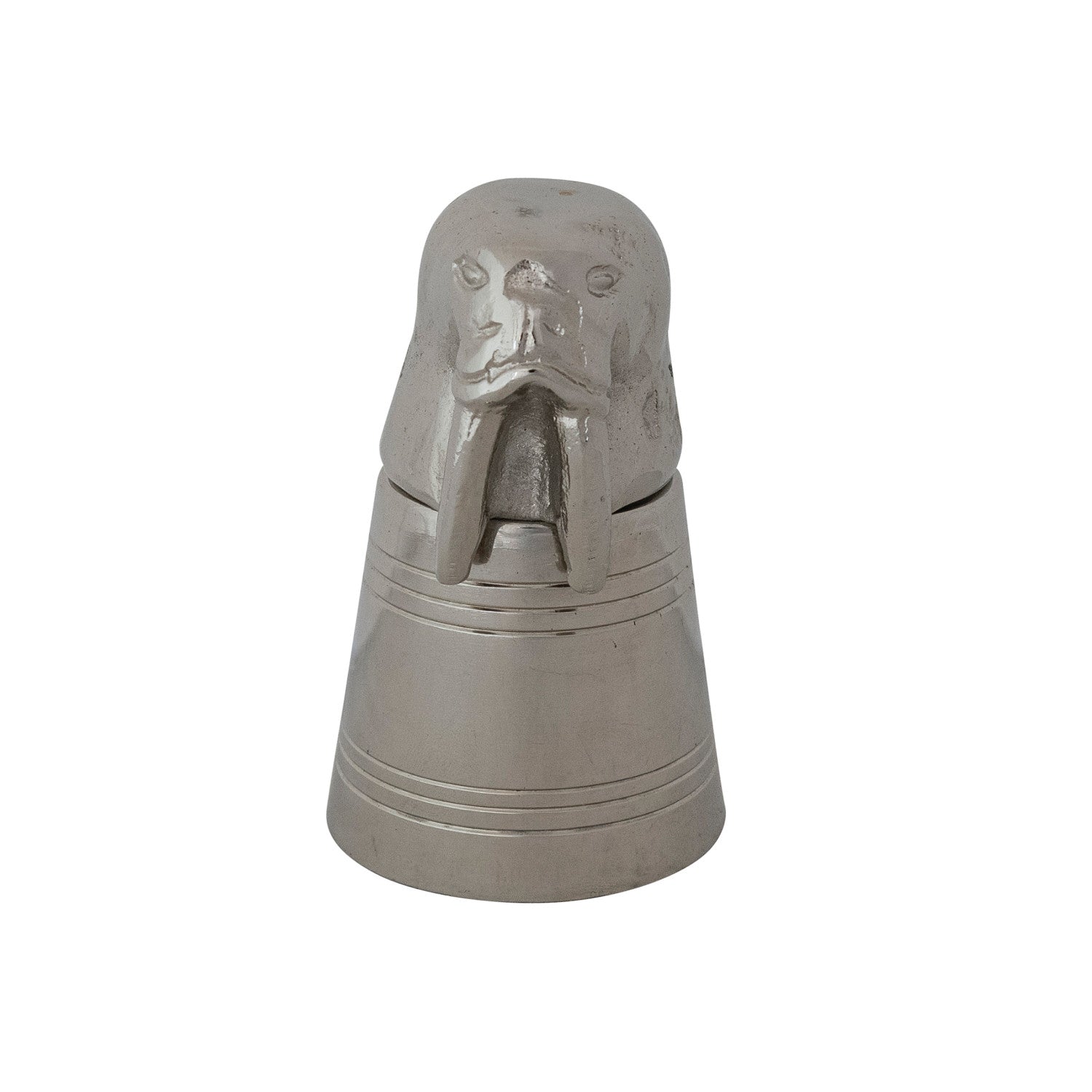 2 oz. Cast Aluminum & Stainless Steel Walrus Head Jigger in Kraft Box