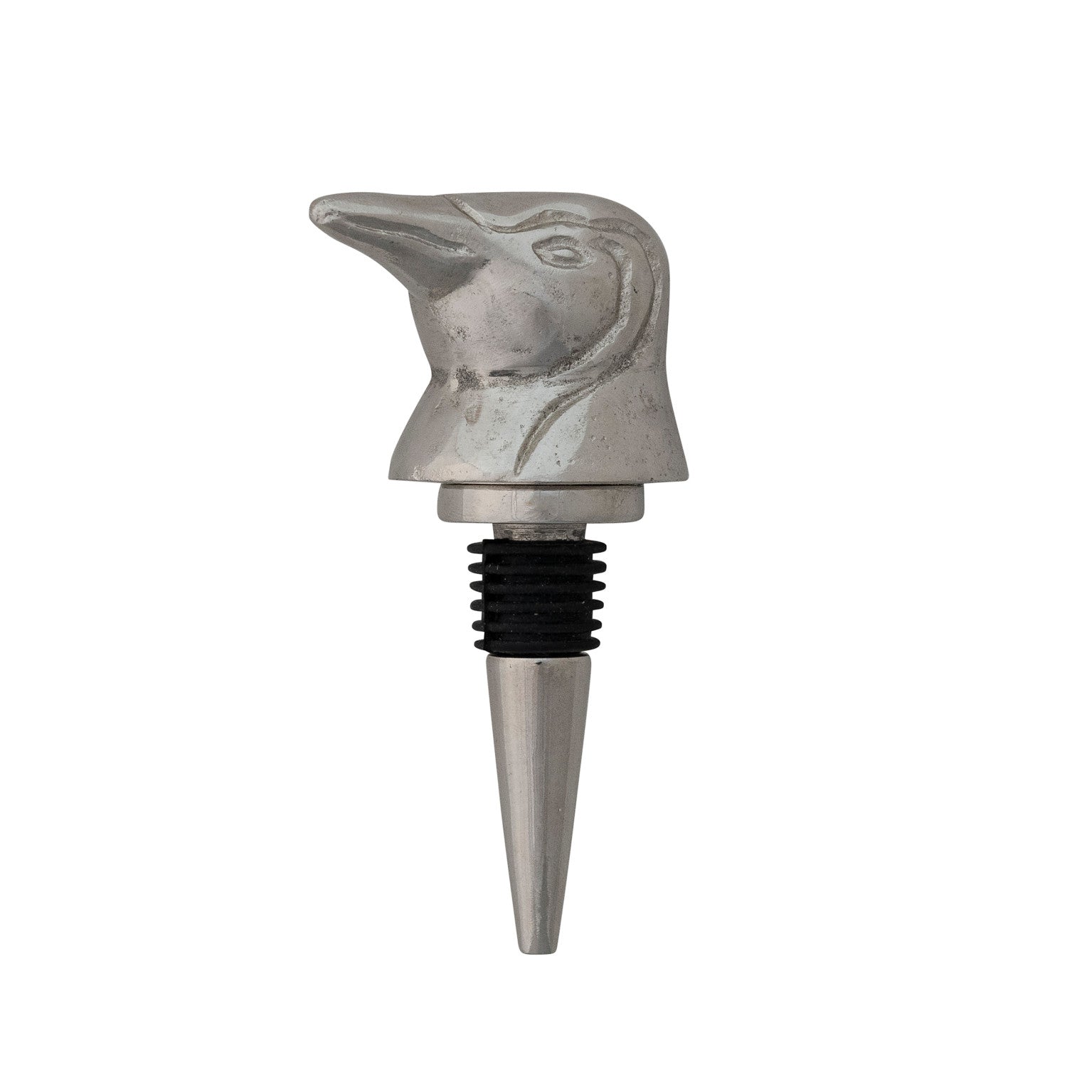 Cast Aluminum Penguin Head Bottle Stopper in Kraft Box
