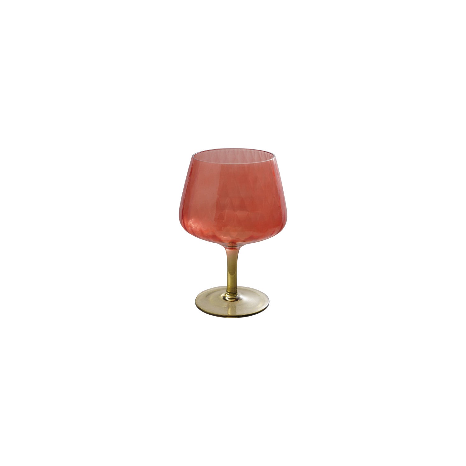 14 oz. Ribbed Stemmed Wine Glass, Red & Olive Green