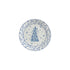 Stoneware Plate with Tree, White & Blue