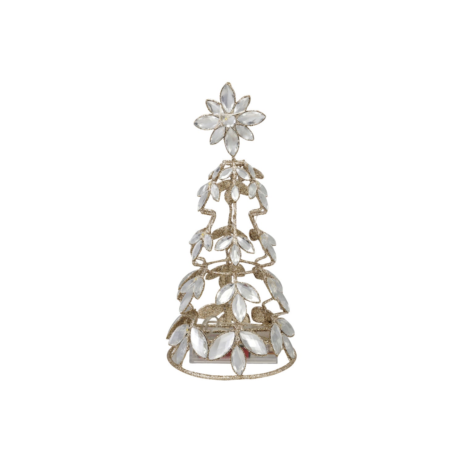Metal Tree with Acrylic Jewels, Glitter & LED Light