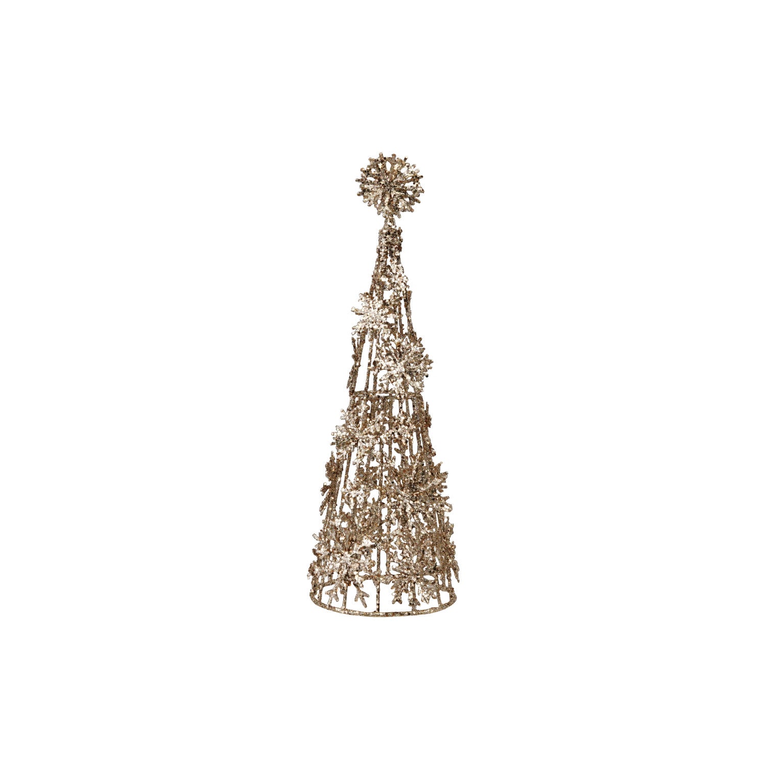 Metal Tree with Snowflakes & Glitter