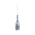 Glass Champagne Bottle Ornament "Merry & Bright", Silver Finish, Blue, White & Red