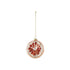 Hand-Painted Glass Orange Slice Ornament with Sugar, Orange Color & White by Creative Co-Op