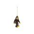 Hand-Painted Glass Bigfoot Ornament with Glitter, Brown & Yellow