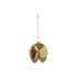 Hand-Painted Glass Fortune Cookie Ornament with Glitter, Gold Finish