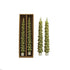 Flameless LED Tree Shaped Taper Candles with 6 Hour Timer & Gold Tips in Box, Set of 2