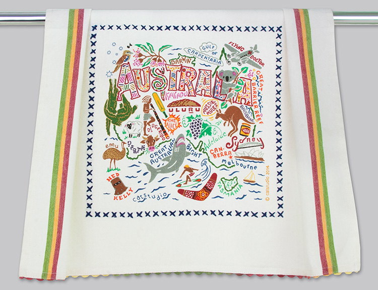 AUSTRALIA DISH TOWEL BY CATSTUDIO - A. Dodson's