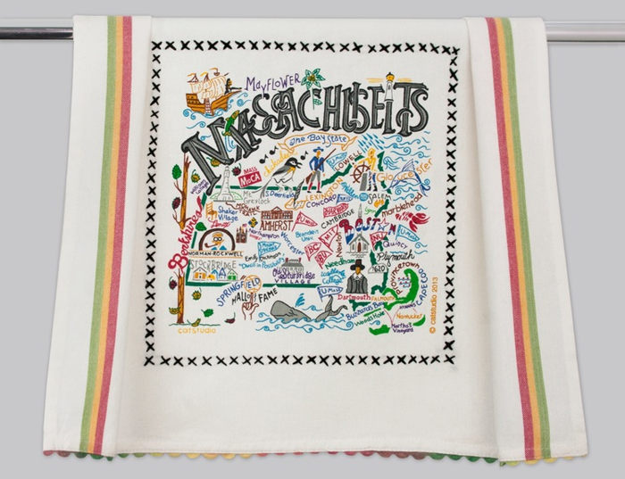 MASSACHUSETTS DISH TOWEL BY CATSTUDIO