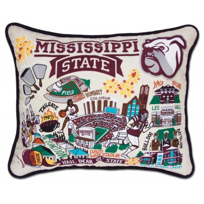 MISSISSIPPI STATE UNIVERSITY PILLOW BY CATSTUDIO