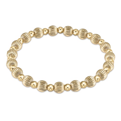 dignity grateful pattern 6mm bead bracelet - gold by enewton