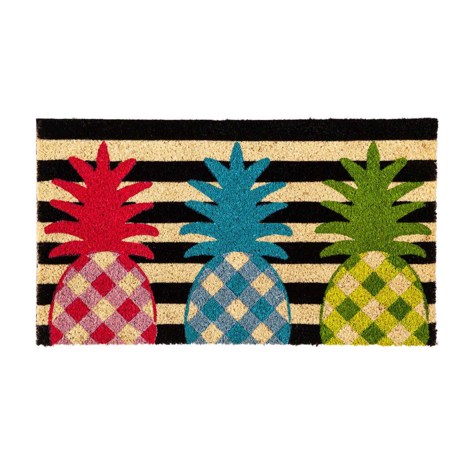 Black and White Pineapple Coir Mat - A. Dodson's