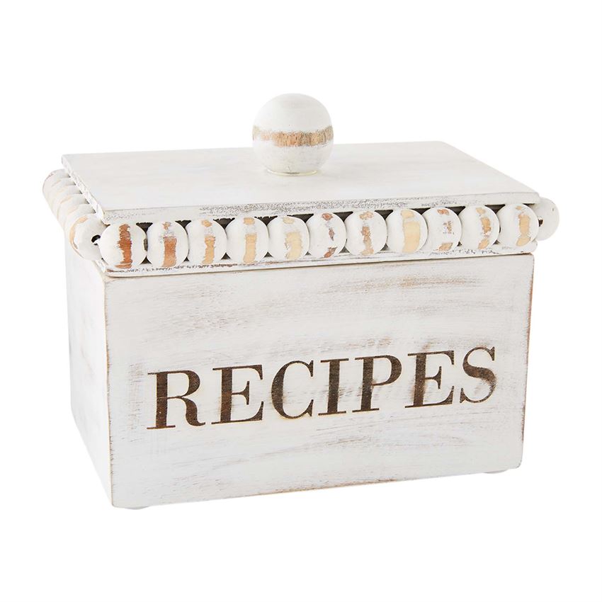 BEADED RECIPE BOX SET BY MUD PIE - A. Dodson's