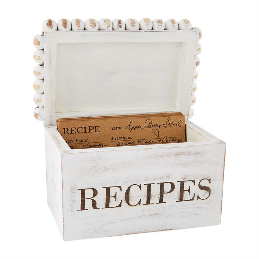 BEADED RECIPE BOX SET BY MUD PIE - A. Dodson's