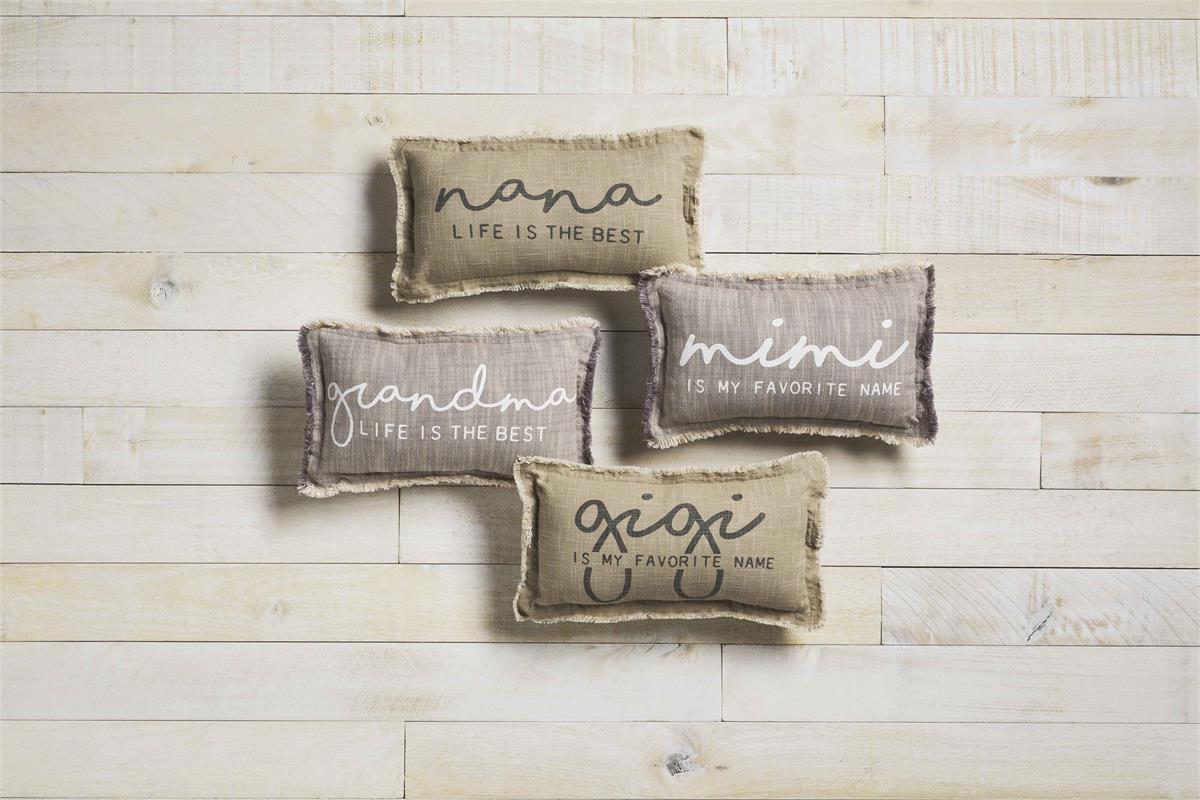 GRANDMOTHER LIFE SMALL PILLOWS - 4 ASST BY MUD PIE - A. Dodson's