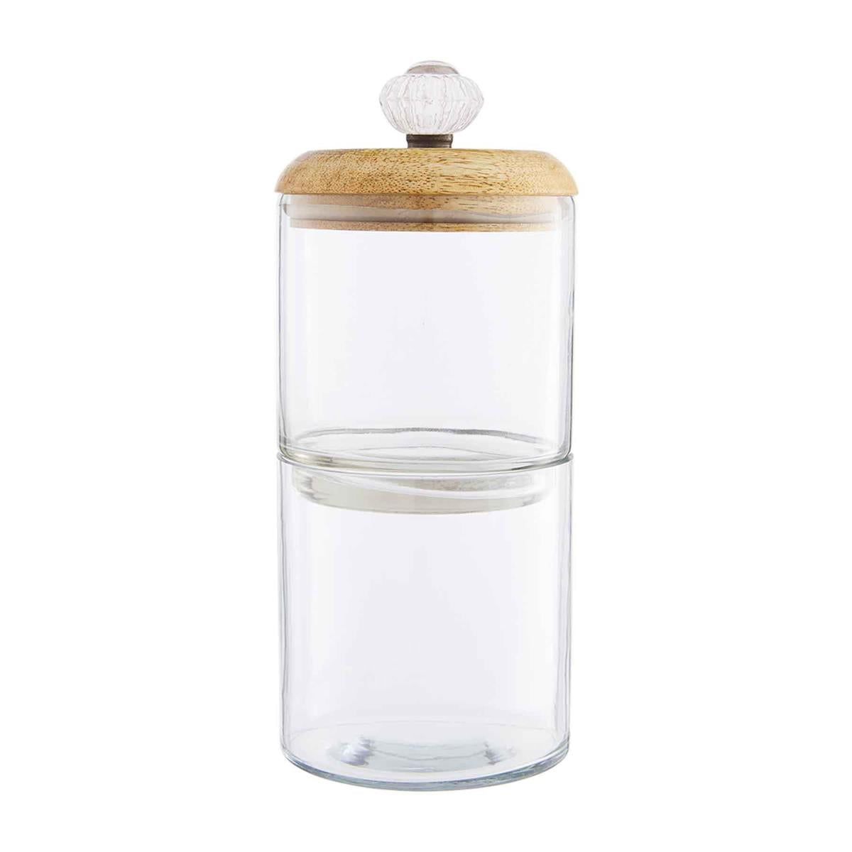 GLASS KNOB DOUBLE STORAGE JAR - A. Dodson's