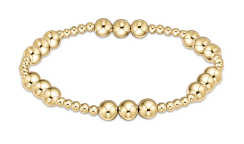 classic joy pattern 6mm bead bracelet - gold by enewton