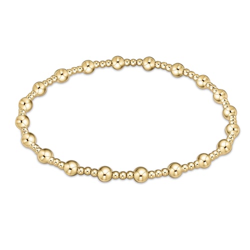 classic sincerity pattern 4mm bead bracelet - gold by enewton
