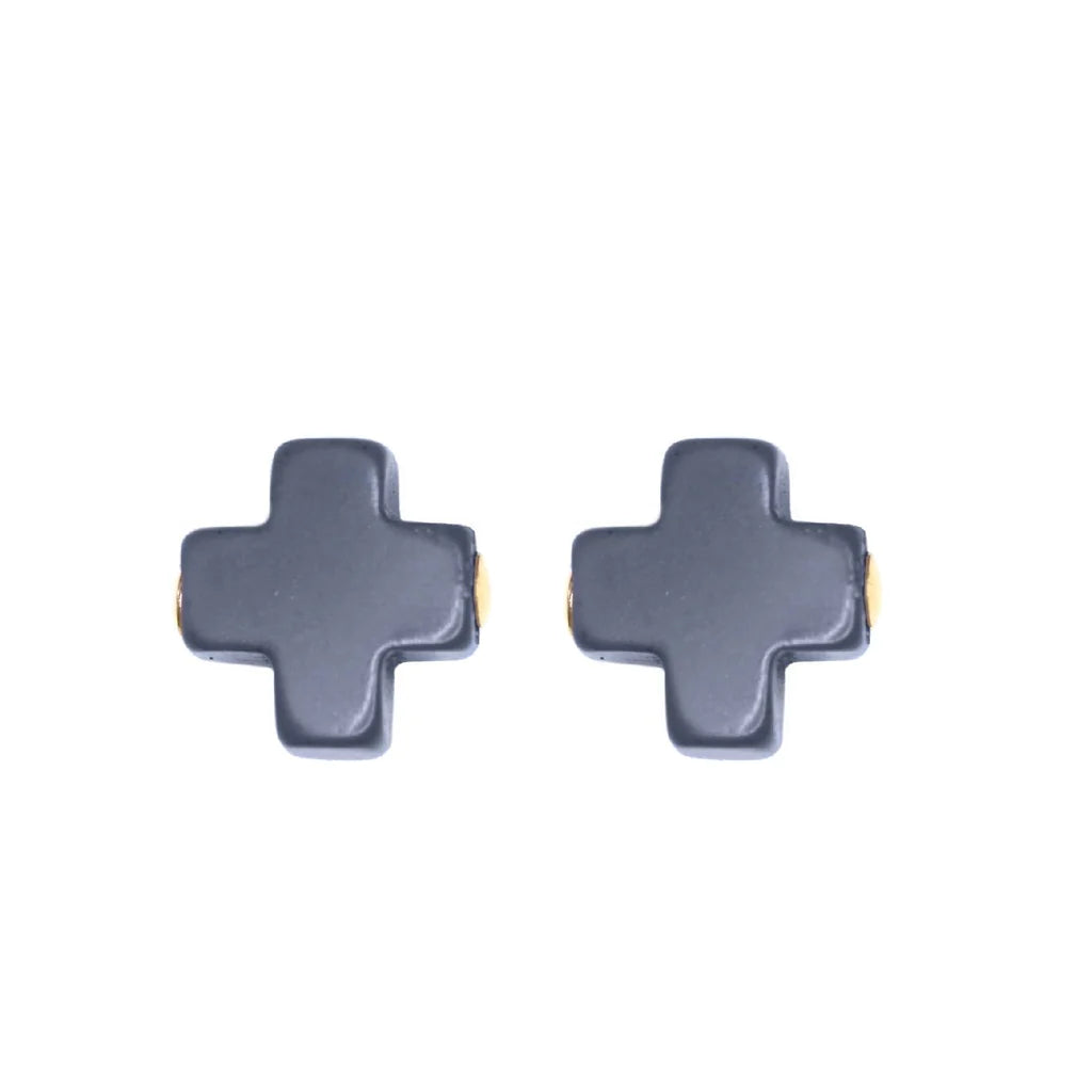 signature cross studs - navy by enewton - A. Dodson's