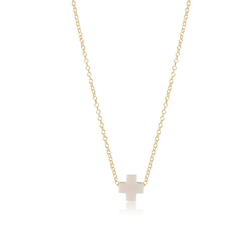 16" necklace gold - signature cross - off-white by enewton