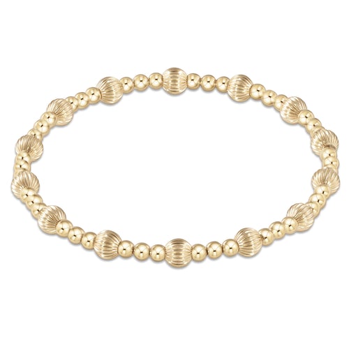dignity sincerity pattern 5mm bead bracelet - gold by enewton