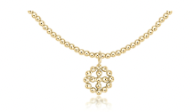 15" choker classic 2mm bead gold - signature cross halo gold charm by enewton